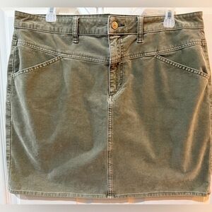 American Eagle Outfitters Olive/Grey Corduroy Highest Rise Mini Skirt
